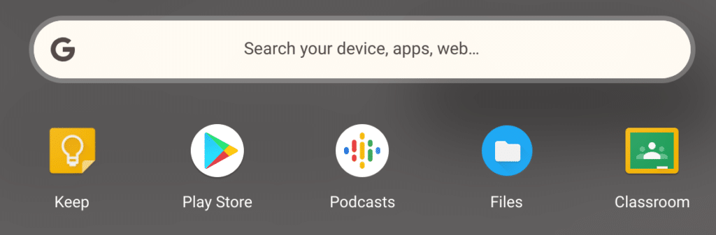 Chrome App Launcher on a Chromebook