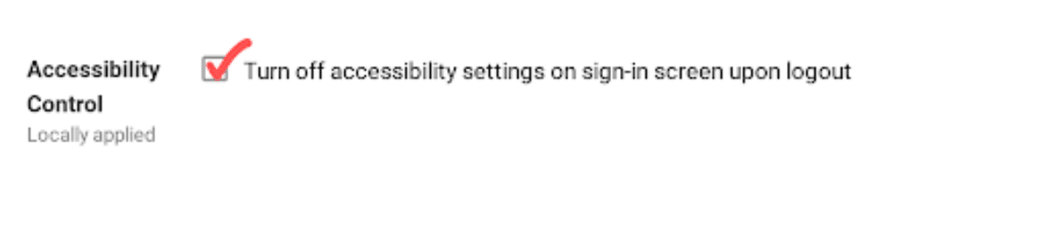 Accessibility Control