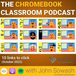 Episode artwork featuring my Google Slides pumpkin carving activity.
