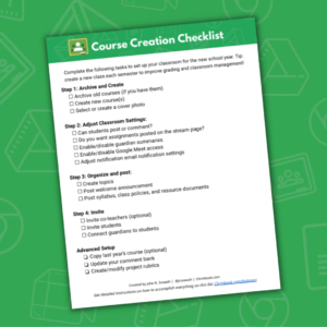 Course creation checklist
