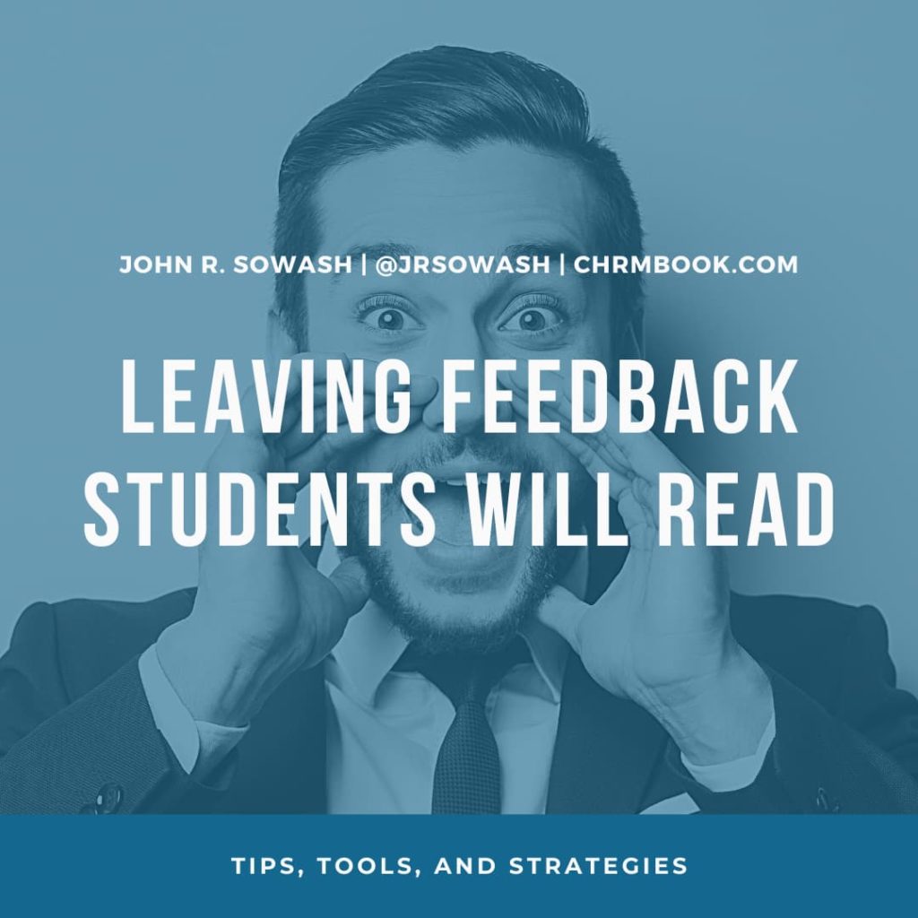 Leaving feedback students will read