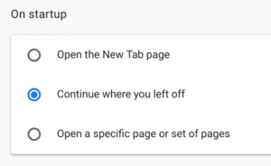 Set your start pages