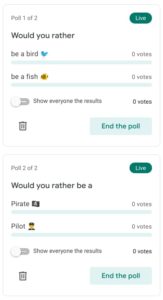 Would you rather - Google Meet Activity