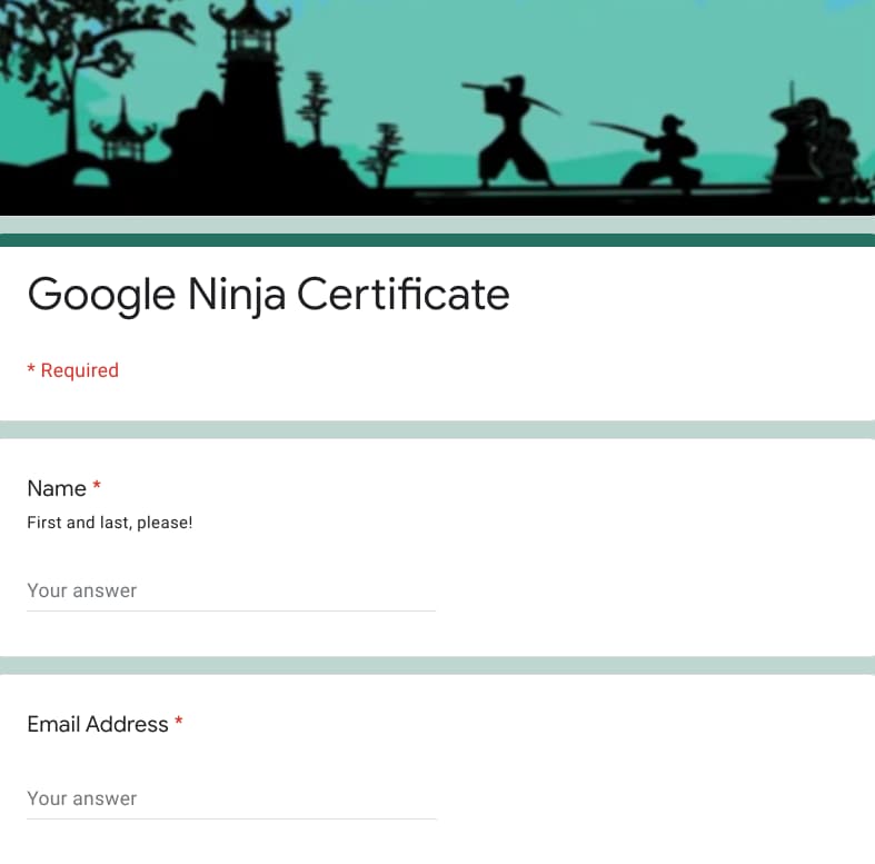 Google Form certificate generator