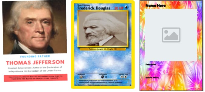 History trading cards