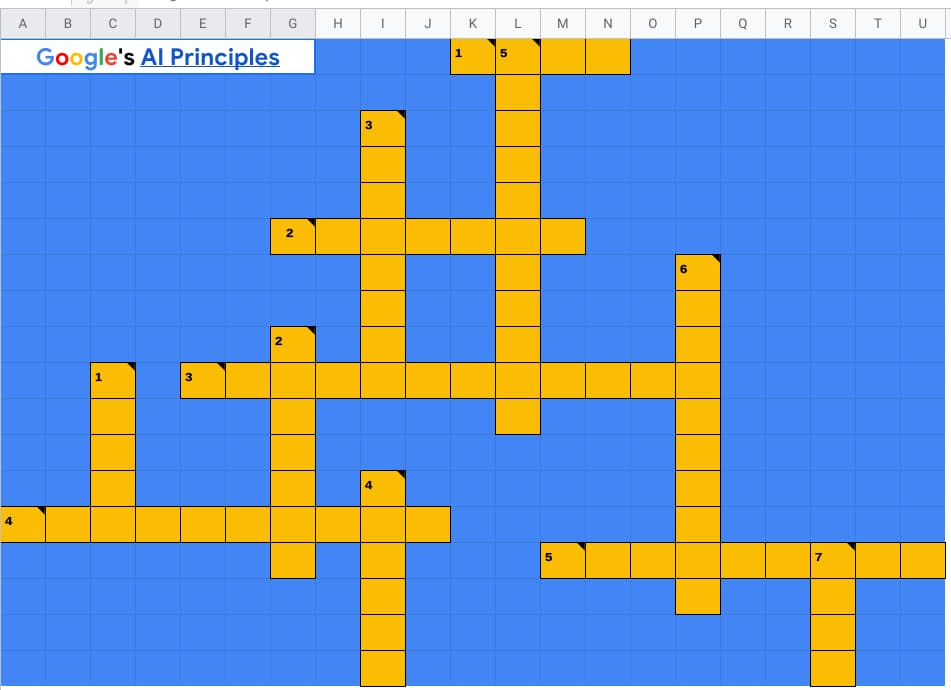 Google Sheets Crossword