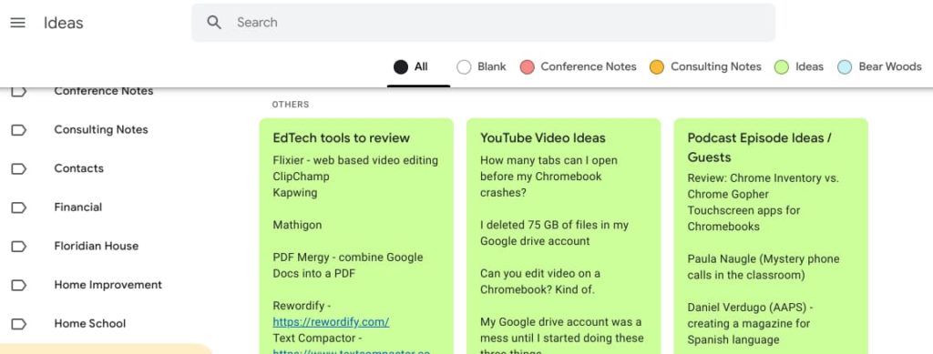 Organize Google Keep by color!