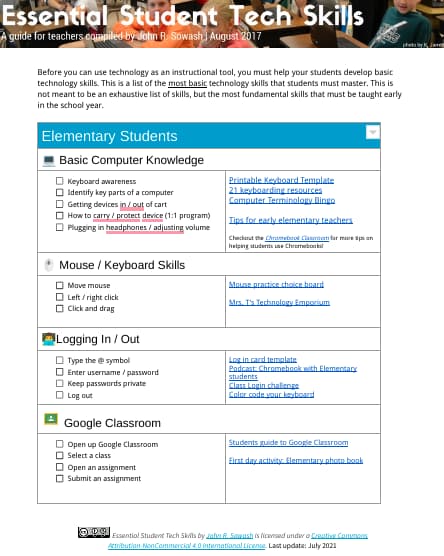 essential student skills checklist