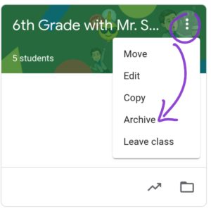 Archive your Google Classroom course