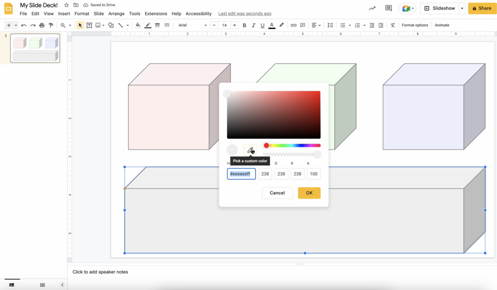Color-picker for Google Slides
