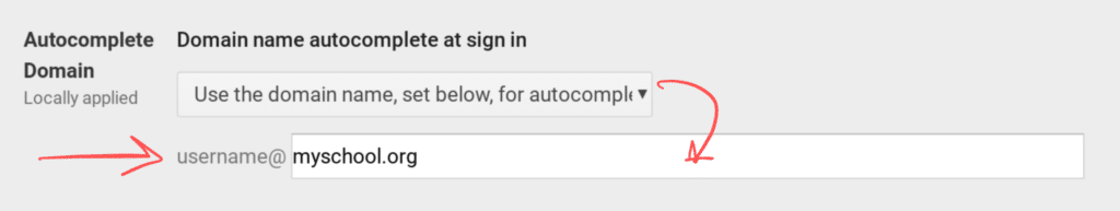 Chromebook Domain Autocomplete