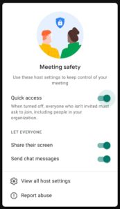 Google Meet - moderator controls
